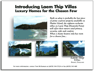 introducing laem thip villas. luxury homes for the chosen few. Ad by hugh harrison illustration and design.