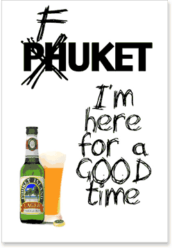 phuket. i'm here for a good time by hugh harrison illustration and design